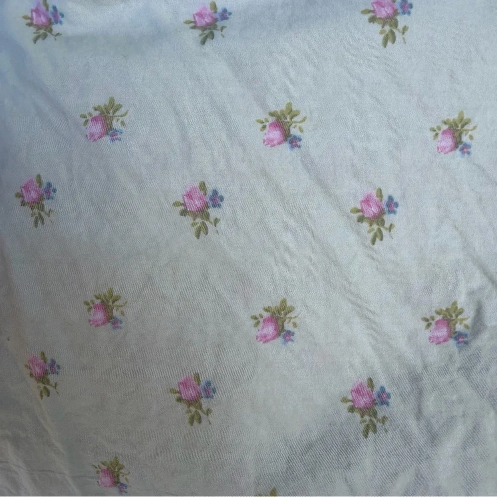Simply Shabby Chic Blush Beauty King Size 2-Piece Sheet Set Green Pink Rosebuds